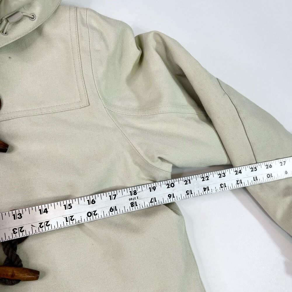Merrell Hooded Coat Womens Medium Cream Lined Toggle Accent Opti-Shell Opti-Warm - Picture 10 of 12